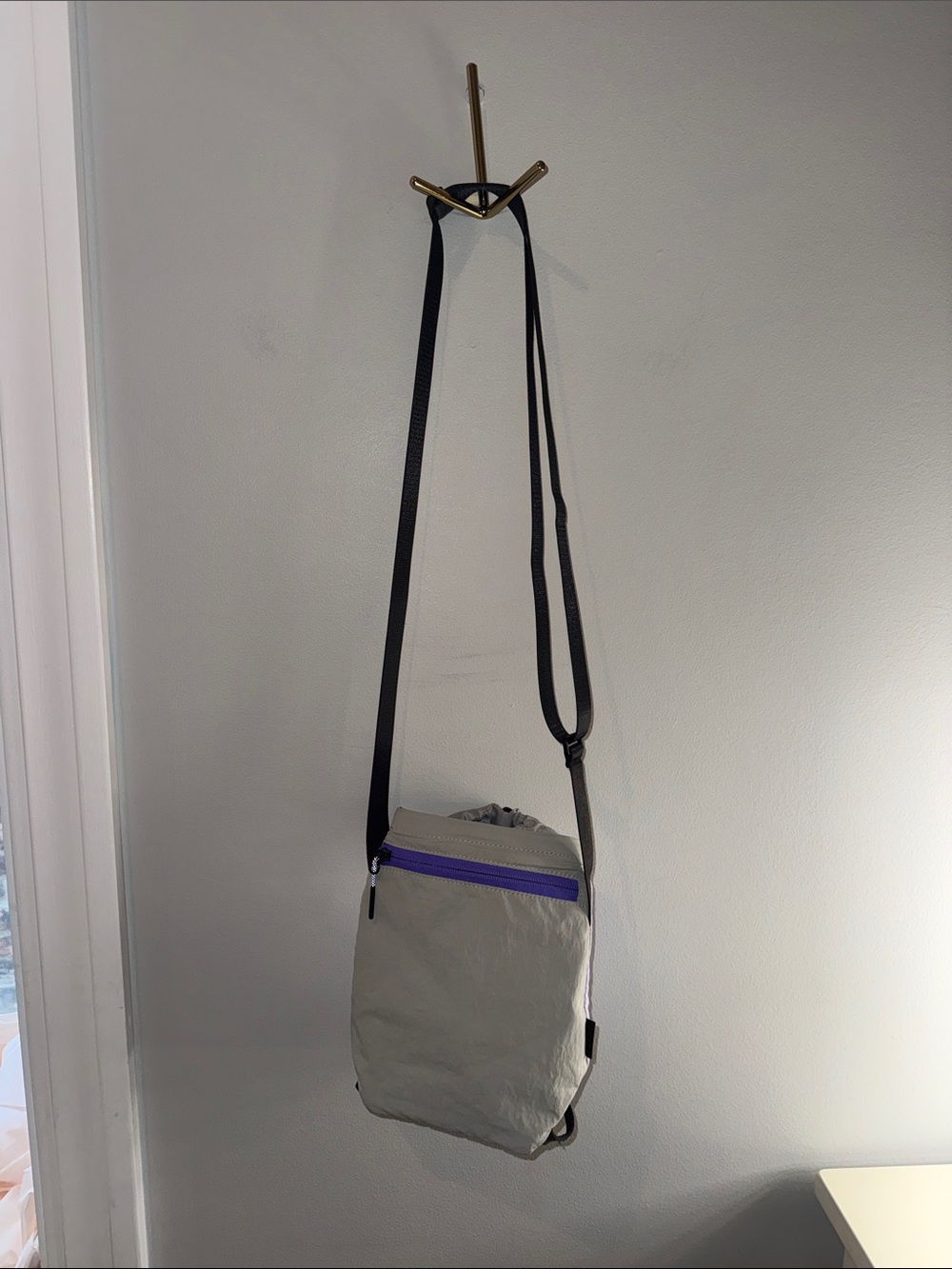 lululemon athletica Light Gray Satchel with Purple Zip
